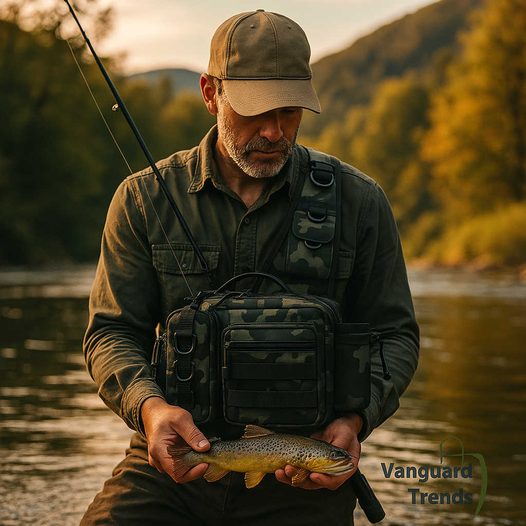 Mochila de aparejos de pesca para hombre o mujer.
