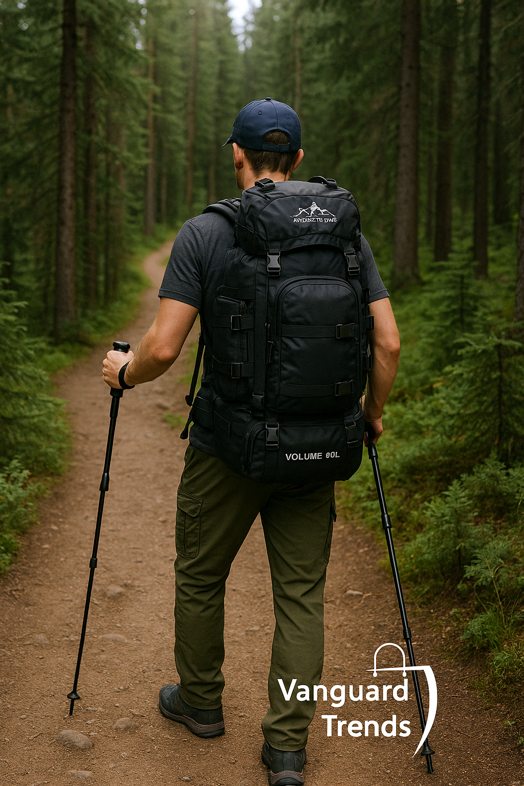 Mochila impermeable de 90L para hombre.