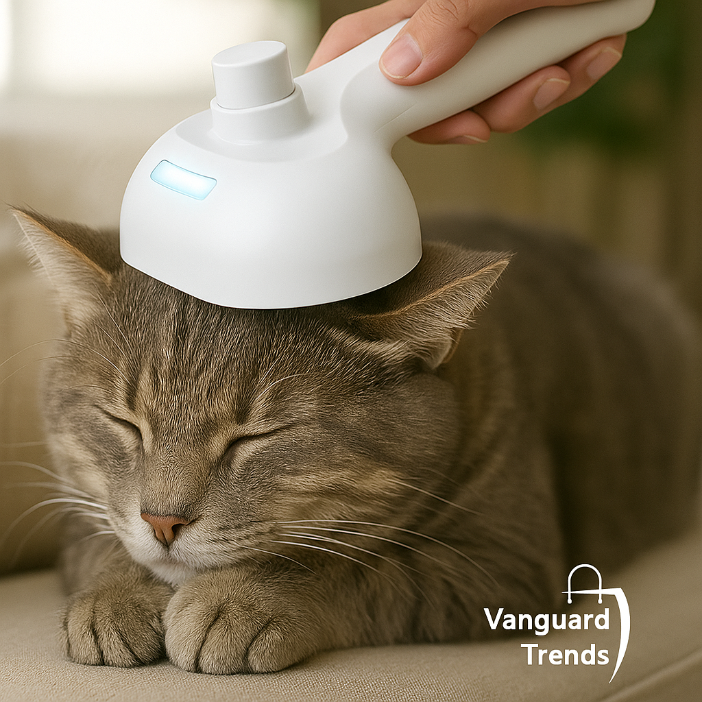 Cepillo de pelo inteligente para mascotas con solución de baño